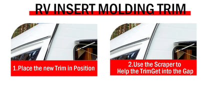 RV Insert Molding Trim, 1-Inch Screw Cover Trim Strip, 100ft Roll