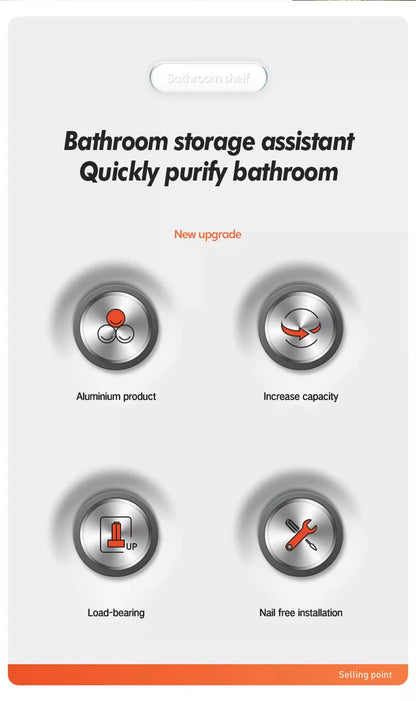 Stainless Steel Shower Caddy. No-Drill Suction Cup Wall Shelf for RV and Bathroom