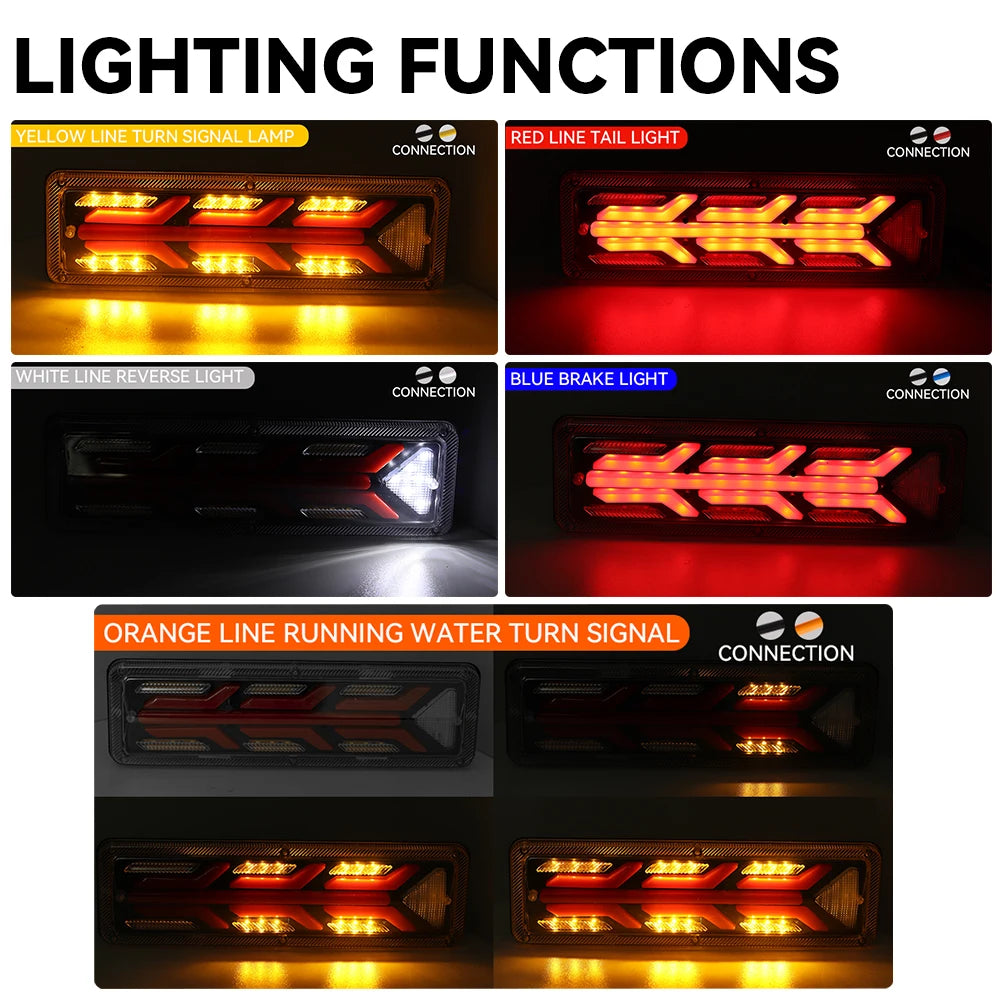 Car Trailer Trucks Tail light Car LED Rear Tail Light Running Turn Signal Rear Lamps Waterproof Taillight Parts 12V-24V