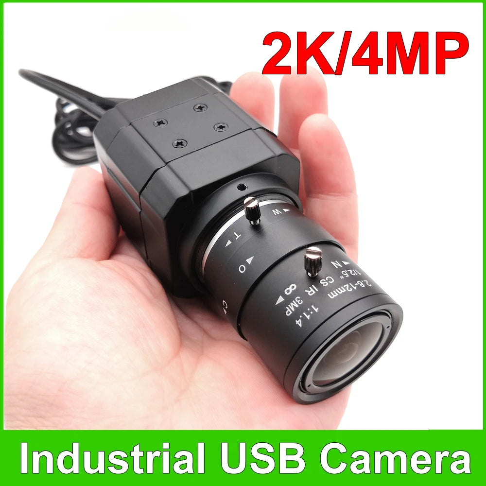 HD 2K Webcam 30fps High Speed UVC OTG 4MP USB Camera With 2.8-12mm Varifocal CS Lens Plug And Play For Youtube Live Broadcast