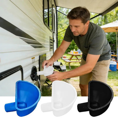 RV Water Funnel 3D Printed Anti-Spill Wide Mouth Trailer Water Inlet Funnel Camper Accessories for Travel Camping Road Trip