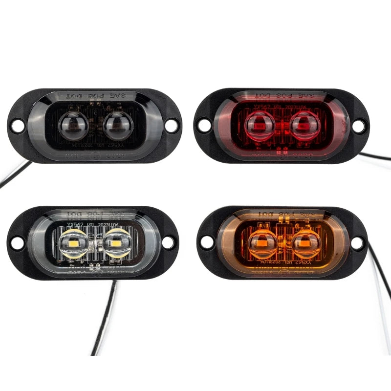 2 Led Truck Trailer Light Front Rear Side Clearance Lamp Waterproof Sealed Surfaces Mounted LED Marker Light