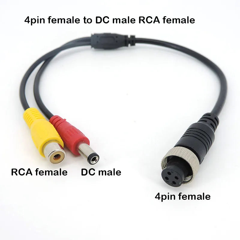 Aviation Head M12 4Pin male female to BNC DC RCA MALE FEMALE Extension Connector Cable Adapter for CCTV Camera Security  J17