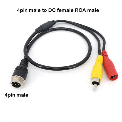 Aviation Head M12 4Pin male female to BNC DC RCA MALE FEMALE Extension Connector Cable Adapter for CCTV Camera Security  J17
