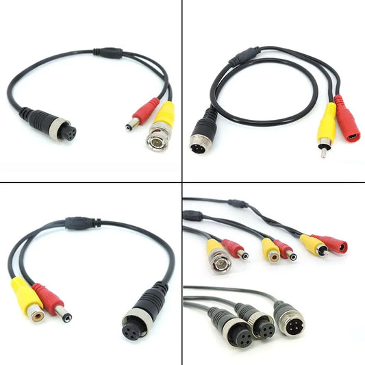 Aviation Head M12 4Pin male female to BNC DC RCA MALE FEMALE Extension Connector Cable Adapter for CCTV Camera Security  J17