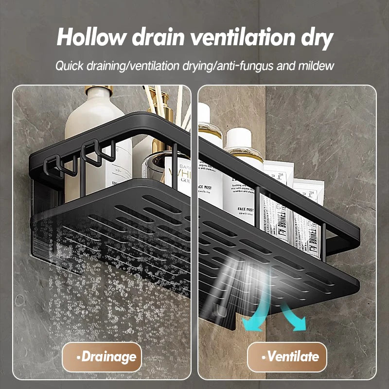 Bathroom Storage Rack Stainless Steel Anti Rust Storage Shower Rack Suction Cup Storage Rack Household Storage Appliances