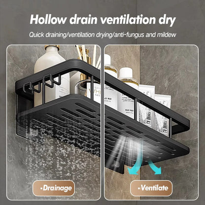 Stainless Steel Shower Caddy. No-Drill Suction Cup Wall Shelf for RV and Bathroom
