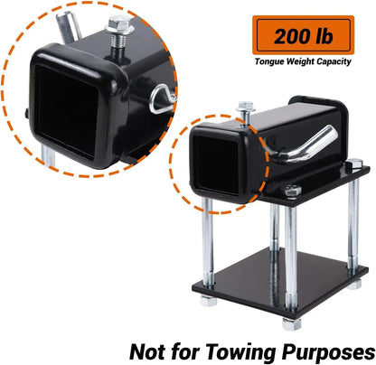 Bolt-on RV Bumper Hitch 2'' Receiver Adapter Fits 4-4.5" Beam Travel Trailer Rear Bumper For Mounting Cargo Carriers