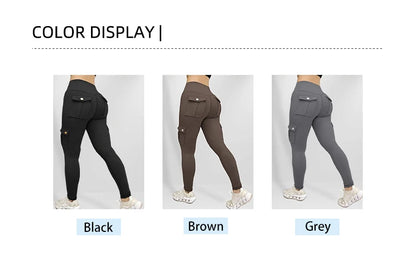 Plus Size Women's Butt Lift Leggings with Flap Pockets Women's Workout Leggings All Season All Season Casual Best Choice