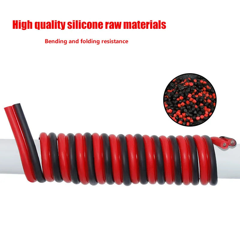 Super Soft 2 Pin Red and Black Silicone Cable 28awg 26awg 24 22 20 18 16 14 12awg 10awg 8awg High Temperature Tinned Copper Wire