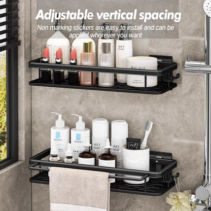 Stainless Steel Shower Caddy. No-Drill Suction Cup Wall Shelf for RV and Bathroom