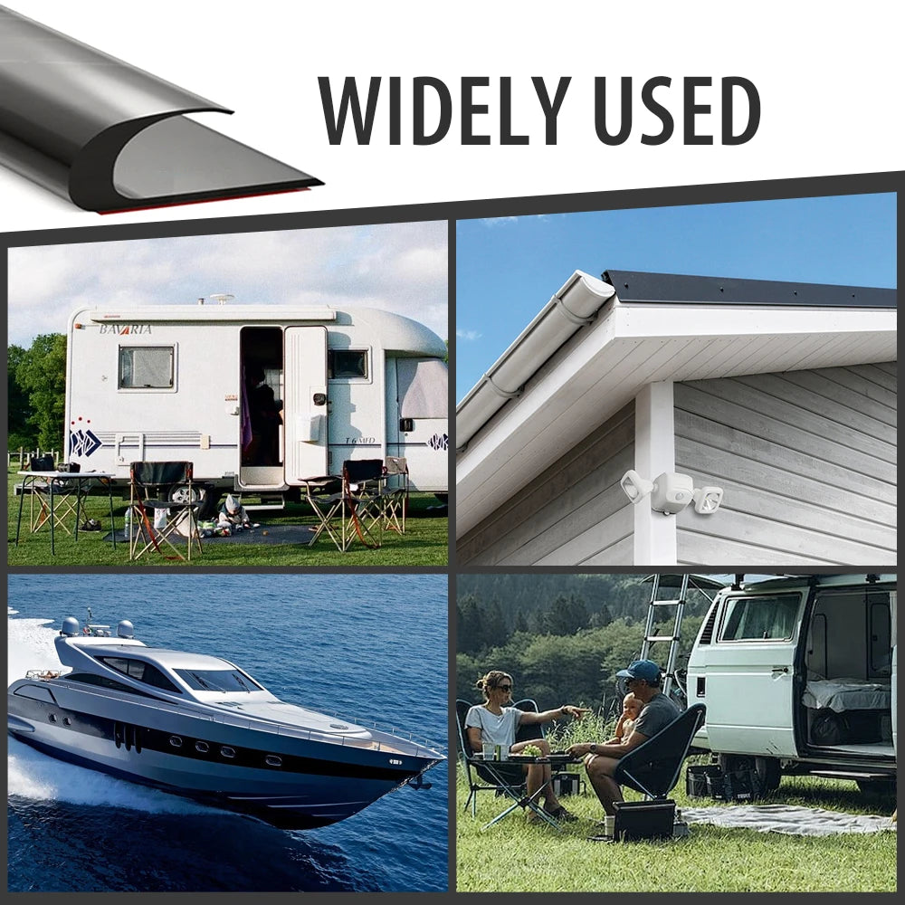 4.9m/16ft  DRIPSTOP Caravan Motorhome Camper For Vans Cars RVs Gutter Rain Guard Drip Stop Rv Camper Accessories
