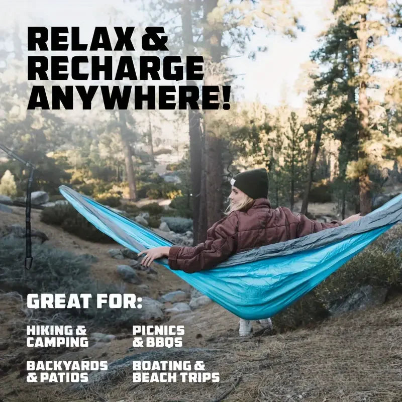 Camping Hammock Camping Accessories Gear for Outdoor Indoor with Tree Straps Nylon Lightweight Hammocks for Touring Hiking