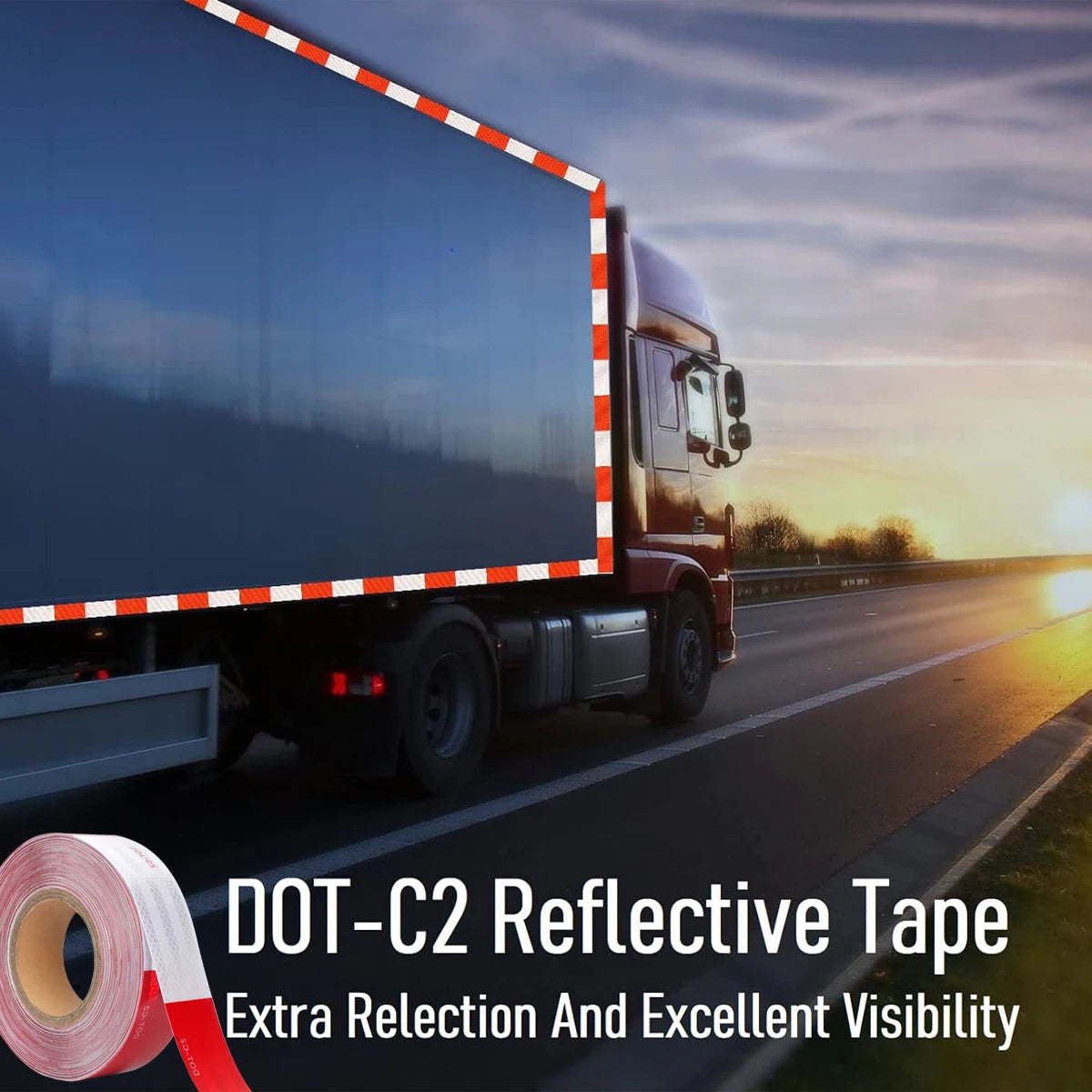 Reflective Tape Outdoor Waterproof Conspicuity Strong Adhesive Reflector Tape Warning Safety for Trailer Truck Boats Sign
