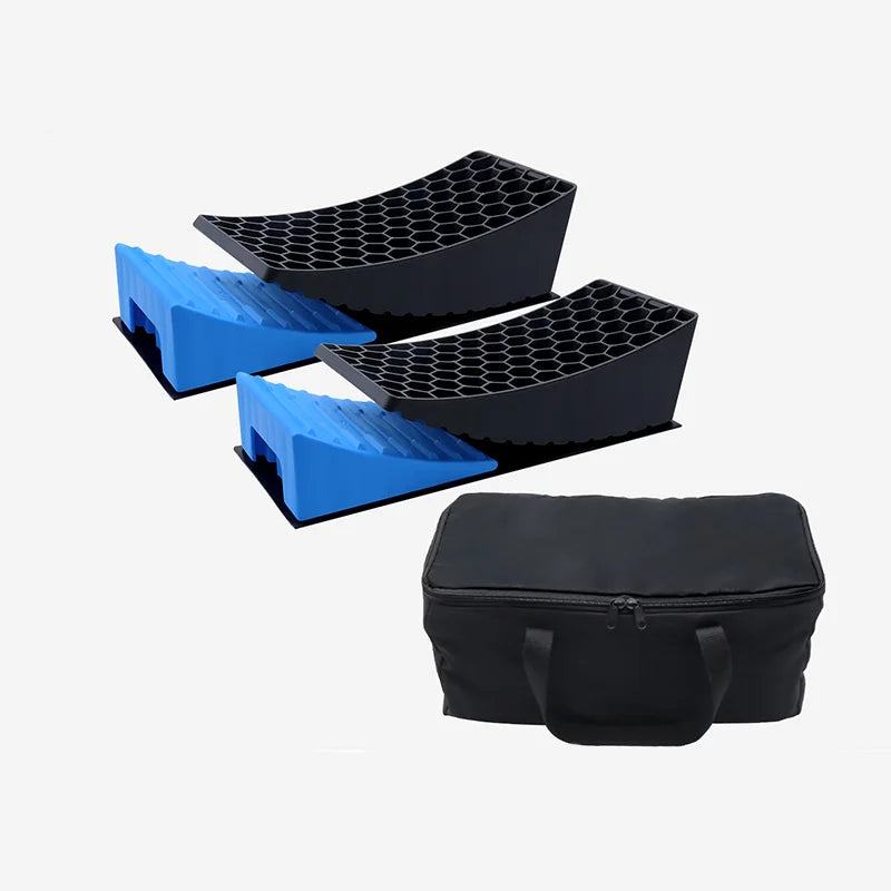 2 Pcs RV Leveling Blocks  Camper Wheel Chocks RV Camper Leveler Kit with Anti-Slip Mat Carrying Bag Level