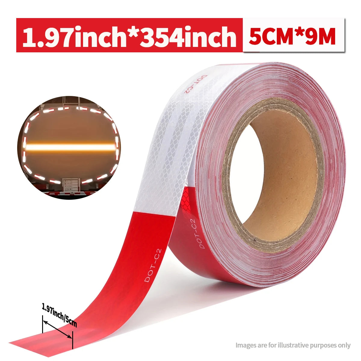 Reflective Tape Outdoor Waterproof Conspicuity Strong Adhesive Reflector Tape Warning Safety for Trailer Truck Boats Sign