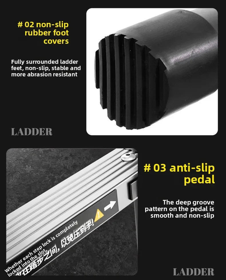 Telescopic ladder Aluminum alloy multi-functional joint herringbone ladder Folding aluminum ladder, bamboo ladder stairs Durable