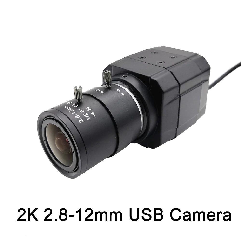 HD 2K Webcam 30fps High Speed UVC OTG 4MP USB Camera With 2.8-12mm Varifocal CS Lens Plug And Play For Youtube Live Broadcast
