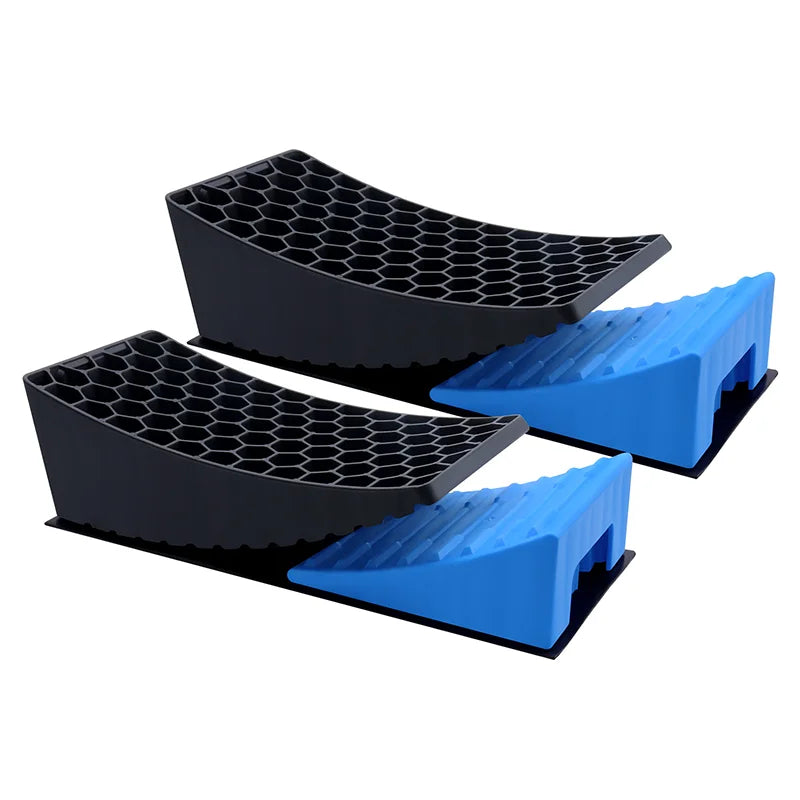 2 Pcs RV Leveling Blocks  Camper Wheel Chocks RV Camper Leveler Kit with Anti-Slip Mat Carrying Bag Level