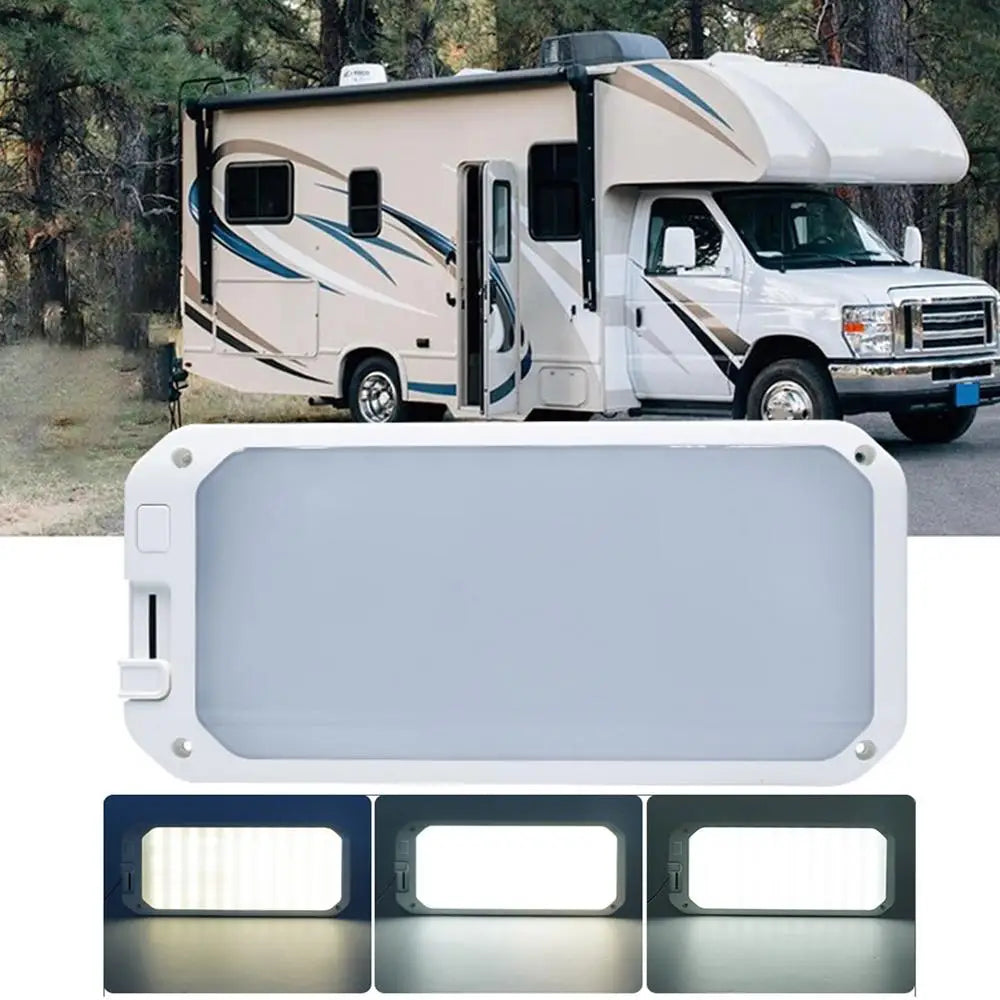 RV Ceiling Light Interior LED RV Ceiling Light With Remote Control Traveling Camping Three-Color Eyesight Protection