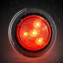 5PCS Red Round Trailer LED Marker Clearance Light 4 LED Flush Mount with Plug Grommet Pigtail Hardwired for Trailer Truc