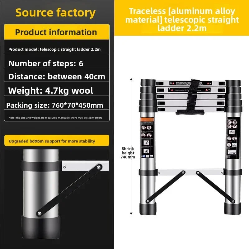 Telescopic ladder Aluminum alloy multi-functional joint herringbone ladder Folding aluminum ladder, bamboo ladder stairs Durable