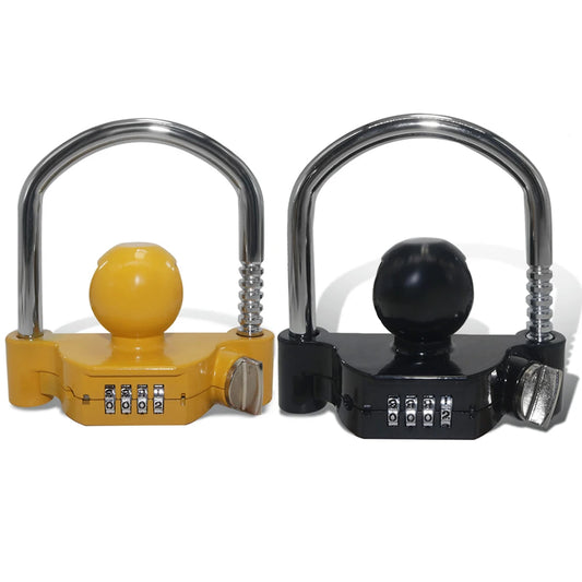 Trailer Coupler Lock, Key & Password Type, Stainless Steel Anti-Theft Security Lock