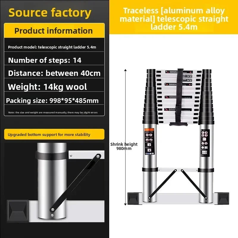 Telescopic ladder Aluminum alloy multi-functional joint herringbone ladder Folding aluminum ladder, bamboo ladder stairs Durable