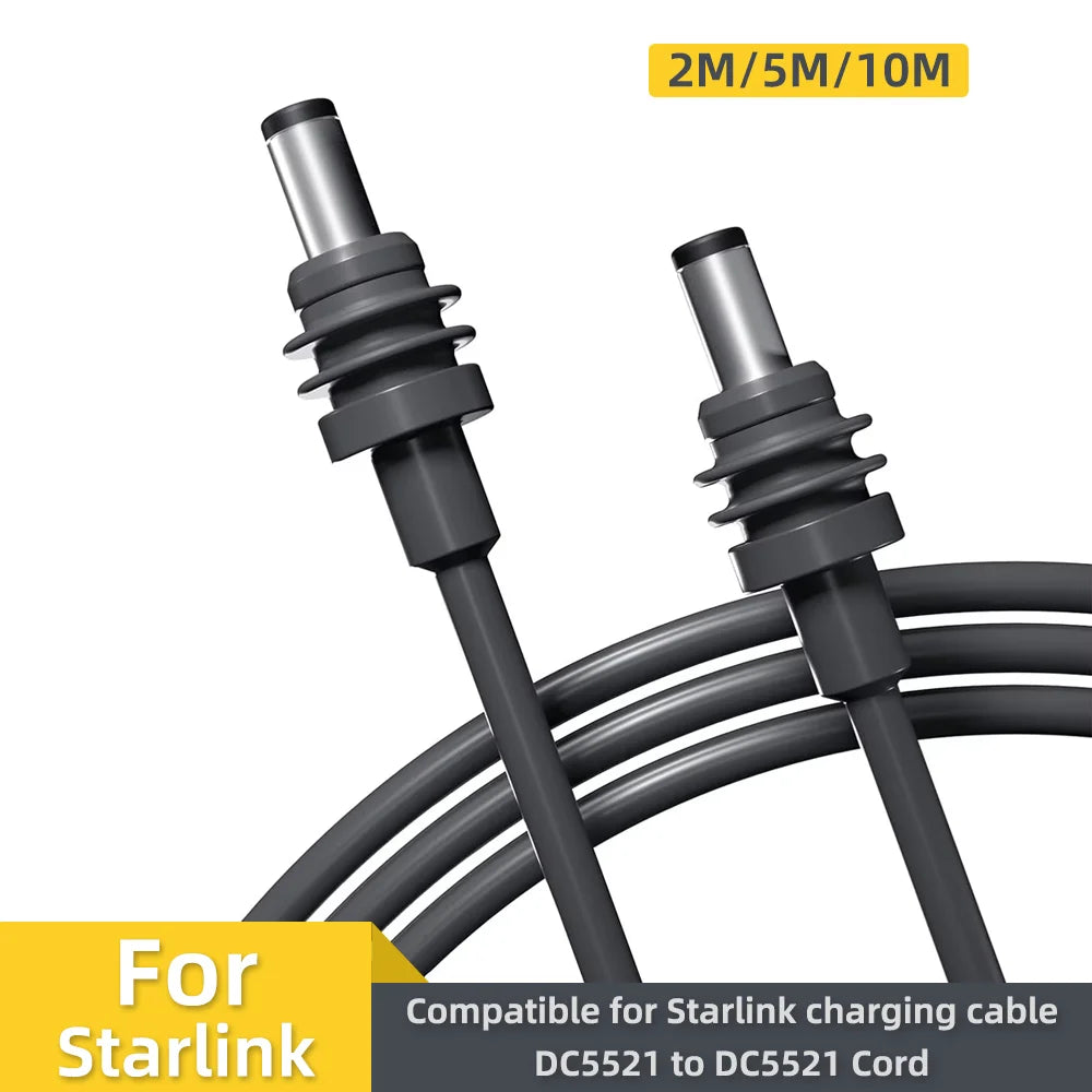 For Starlink Mini Power Charging Cable Replacement Power for Starlink Mini 2/5/10M Power DC Male to DC Male Waterproof Cord