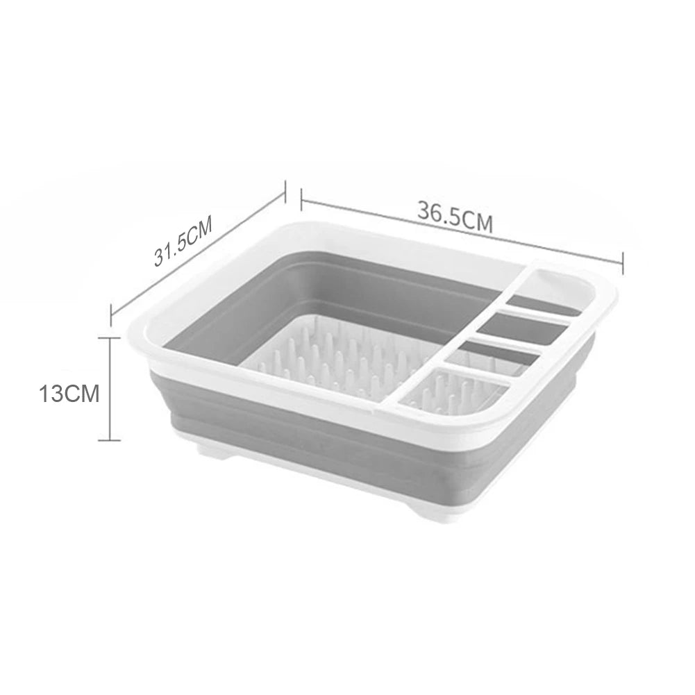 Foldable Dish Rack Kitchen Sink Basket Storage Water Leakage Plastic Tableware Bowl Dinnerware Drain Bowl Tray Home Drying Rack