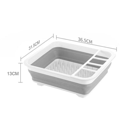 Foldable Dish Rack Kitchen Sink Basket Storage Water Leakage Plastic Tableware Bowl Dinnerware Drain Bowl Tray Home Drying Rack