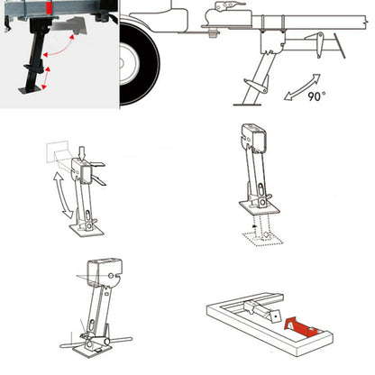 New Stabilizer Jack 650lbs Support 1000lbs Lifting Capacity Telescoping Adjustable Swing Down Outriggers Swing Down Stab Jack