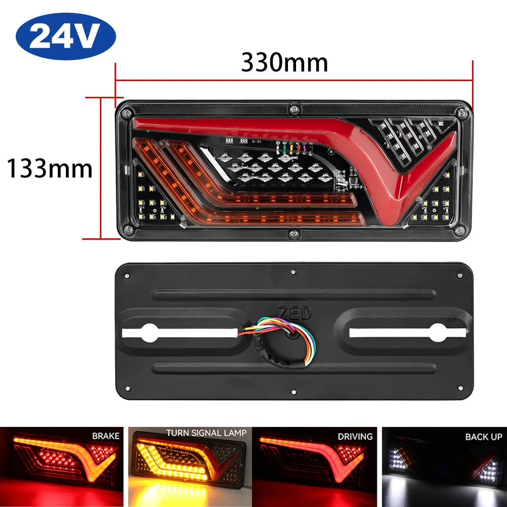 Car Trailer Trucks Tail light Car LED Rear Tail Light Running Turn Signal Rear Lamps Waterproof Taillight Parts 12V-24V