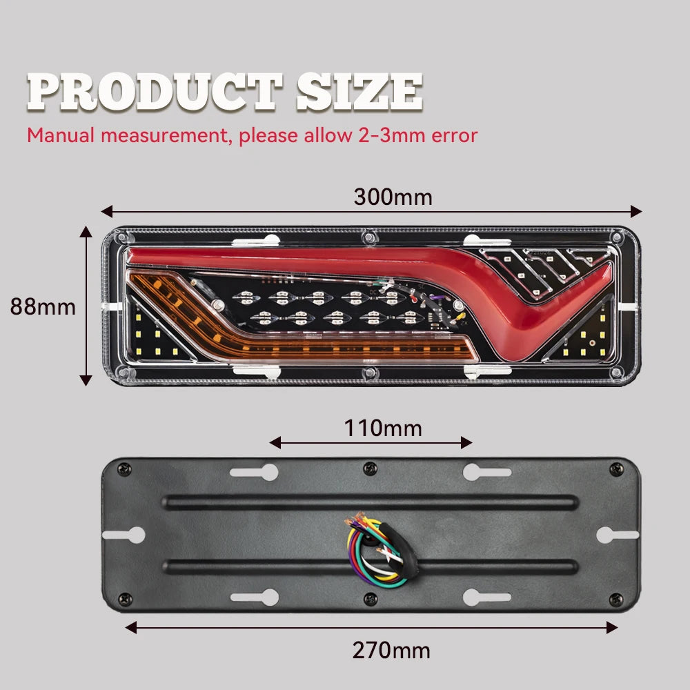 Car Trailer Trucks Tail light Car LED Rear Tail Light Running Turn Signal Rear Lamps Waterproof Taillight Parts 12V-24V