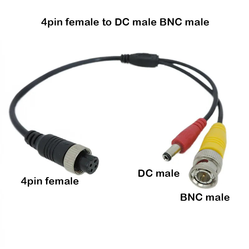 Aviation Head M12 4Pin male female to BNC DC RCA MALE FEMALE Extension Connector Cable Adapter for CCTV Camera Security  J17