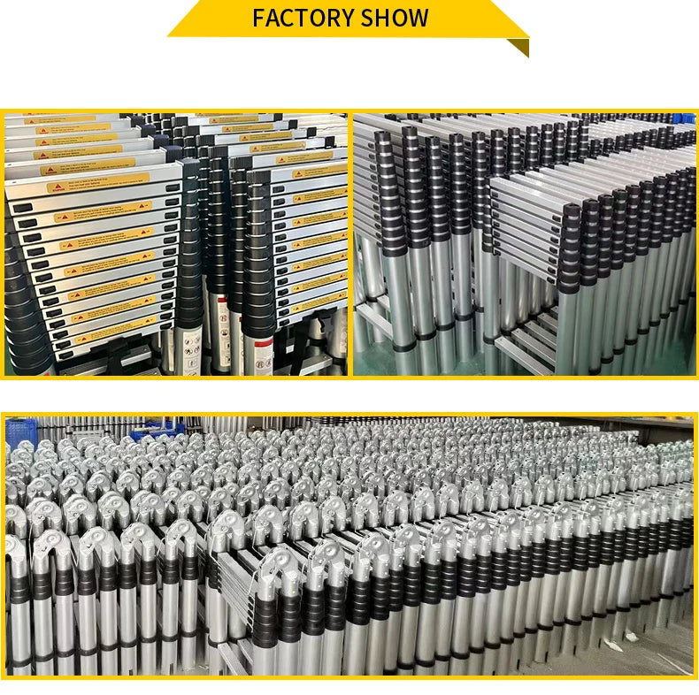 3.8m High Quality Aluminum Single Straight Extension Telescopic Ladder