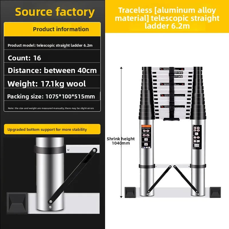 Telescopic ladder Aluminum alloy multi-functional joint herringbone ladder Folding aluminum ladder, bamboo ladder stairs Durable