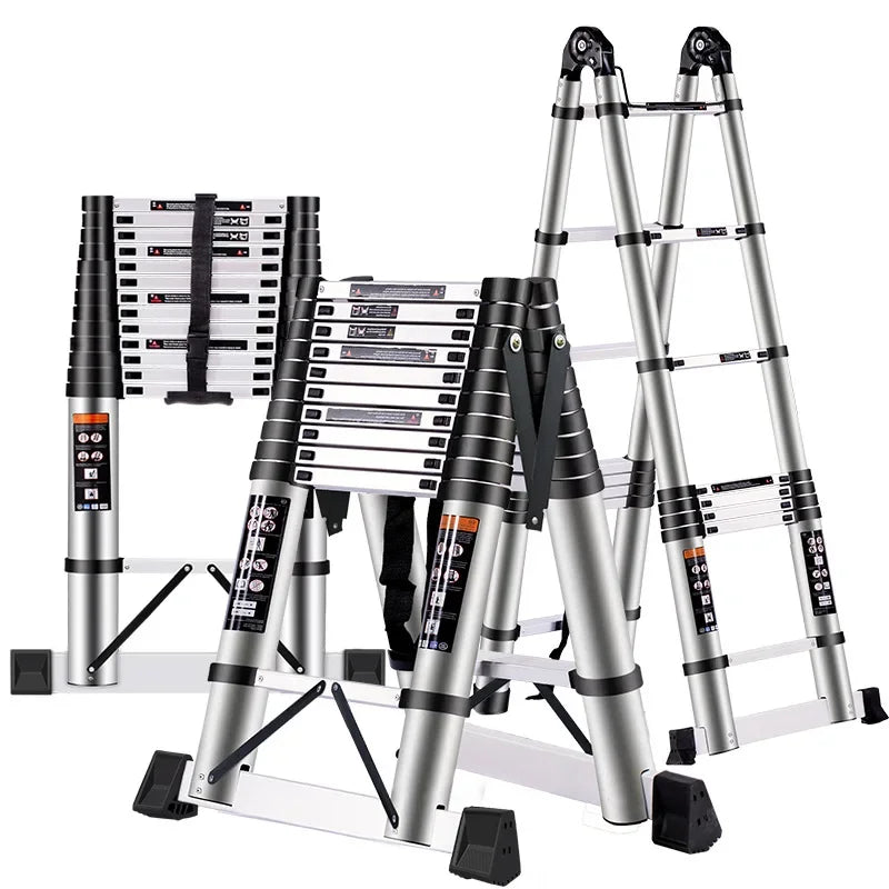Telescopic ladder Aluminum alloy multi-functional joint herringbone ladder Folding aluminum ladder, bamboo ladder stairs Durable