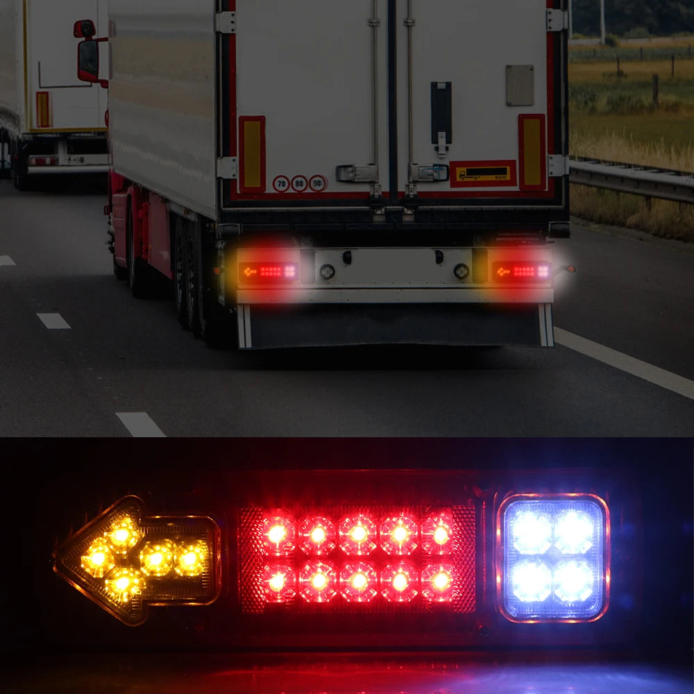 Indicator Lamp For Trailer Lorries Boat Truck 19LED Tail Lights Turn Signal Lamp Waterproof 12V 24V Stop Lights