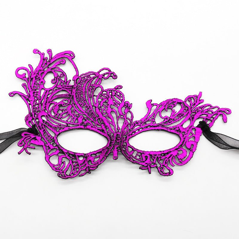 Party Half Face Halloween Bronzing Thick Lace Mask