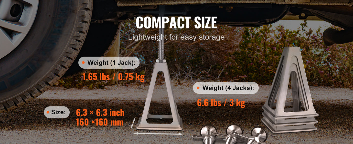 SucceBuy Stabilizer Jacks 4 Pack Aluminum RV Leveling Jacks Stack Jacks for RV Travel Trailer Camper Single Screw Jack 6000 Lbs